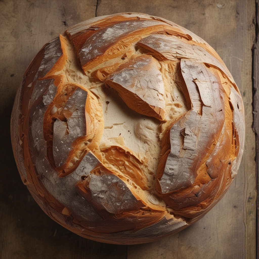 Rustic round loaf of country bread